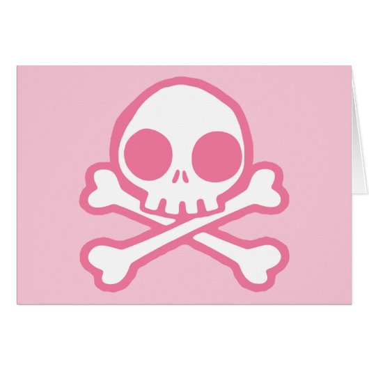 Cute Pink Skull Cards (Front Horizontal)