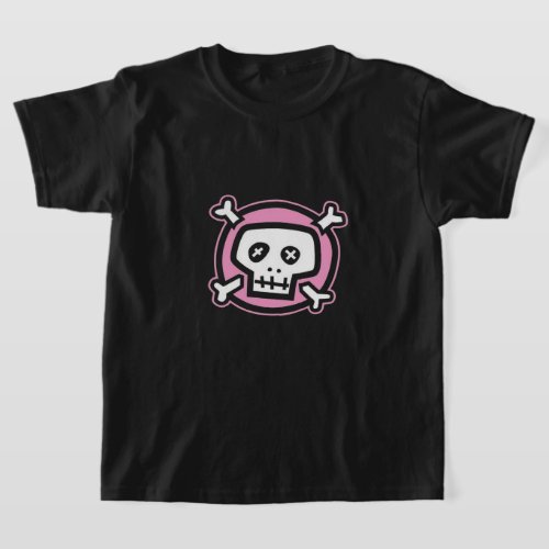 cute pink skull emo T_Shirt
