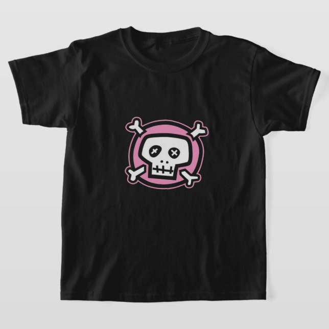 cute pink skull emo T-Shirt (Laydown)