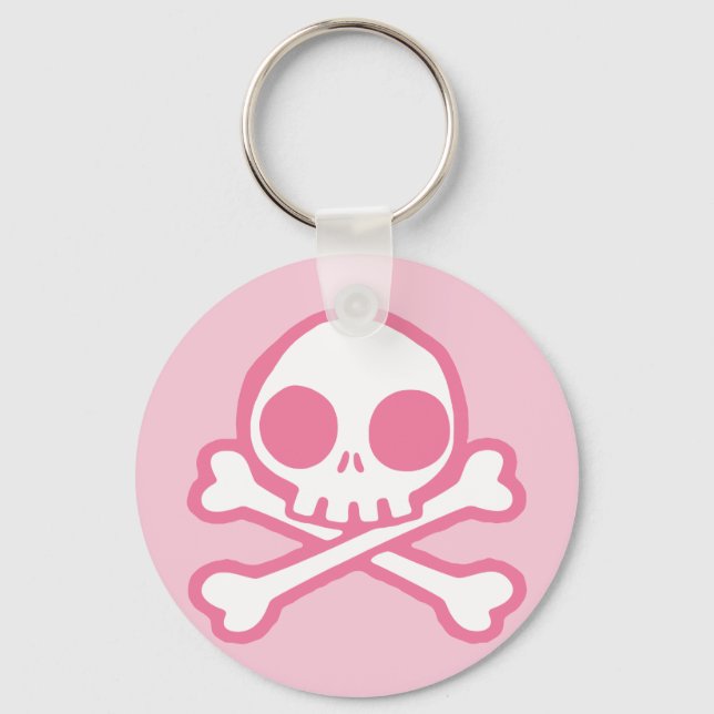 Cute Pink Skull Keychain (Front)