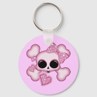Cute Pink Skull Keychain
