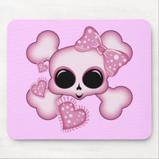 Cute Pink Skull Mouse Pad