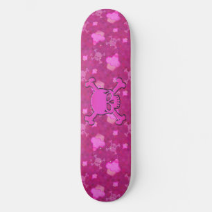 Cute Pink Skulls & Cupcakes Skateboard Deck