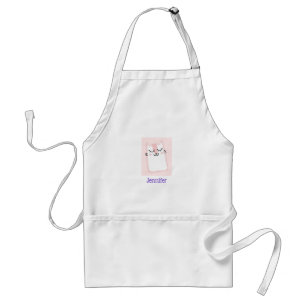 Cute Pink Sleeping Kitty Cat Adult Apron