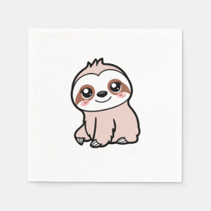 Cute Pink Sloth Napkins