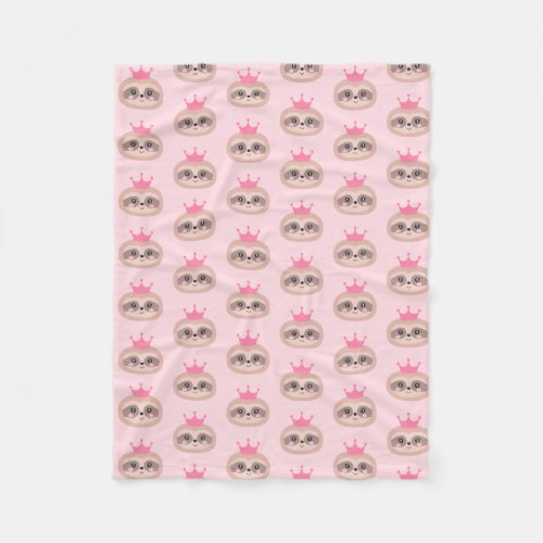 Cute Pink Sloth Princess Blanket