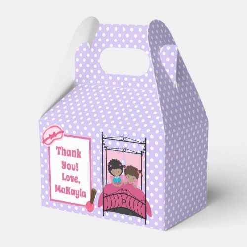 Cute Pink Slumber Party Birthday Party Favor Boxes