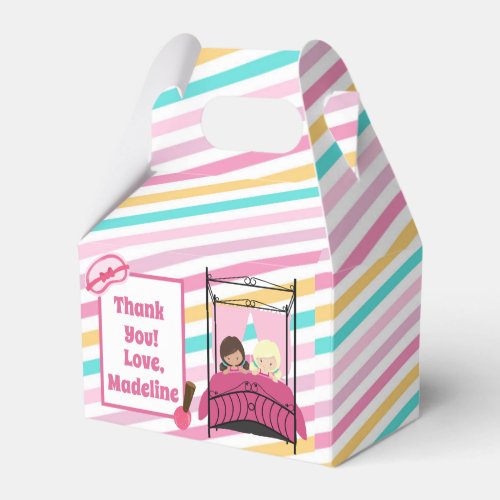 Cute Pink Slumber Party Girls Birthday Party Favor Boxes