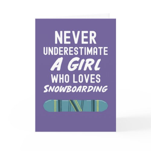 Cute Pink Snowboarding Cards For Baby Girls Kids