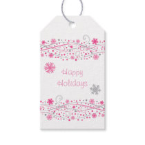 Cute Pink Snowflake Gift Tags
