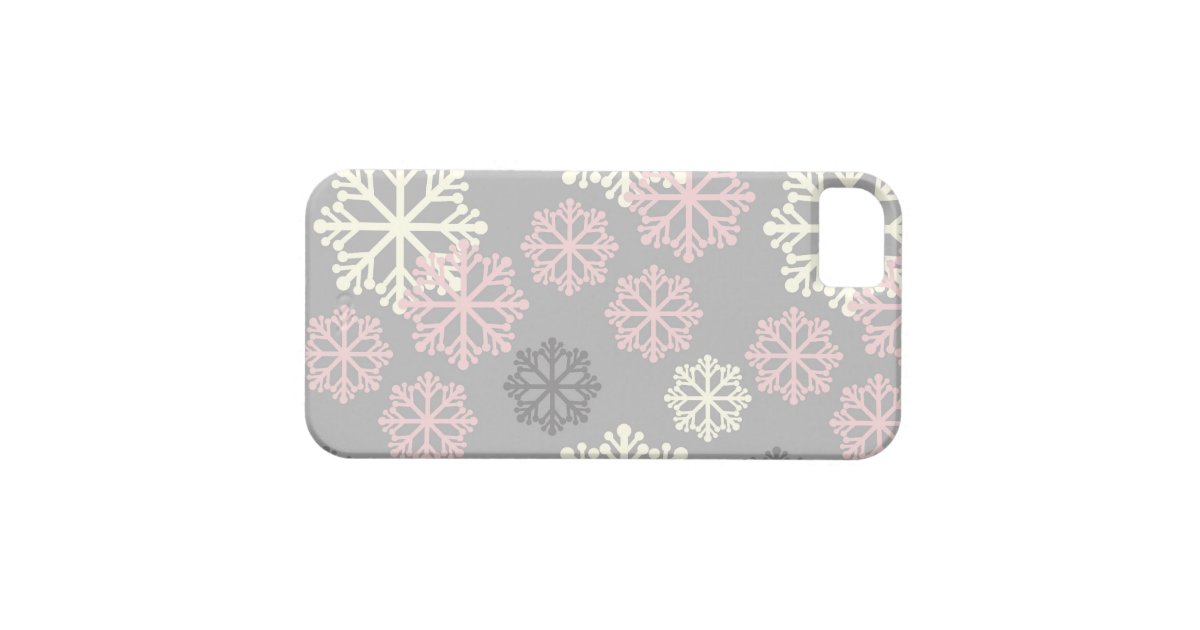Cute Pink Snowflake Winter iPhone 5 Case | Zazzle