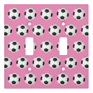 Cute Pink Soccer Light Switch Plate in Many Styles
