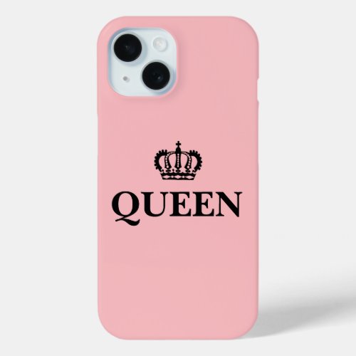 cute pink social distancing home quarantine queen iPhone 15 case