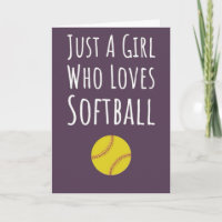 Cute Pink Softball Cards Sports Girl Player Kids