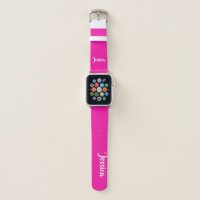 Cute pink solid plain apple watch band