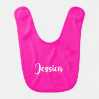 Cute pink solid plain baby bib