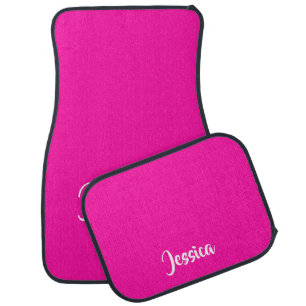 Cute pink solid plain car floor mat