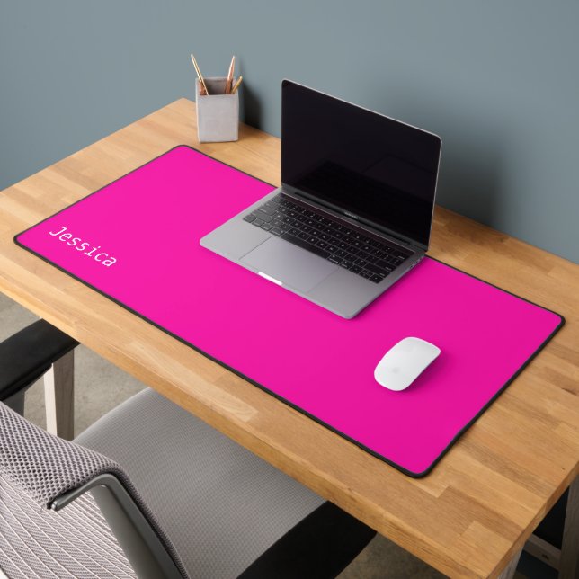 Cute pink solid plain desk mat (Office 2)