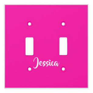 Cute pink solid plain light switch cover