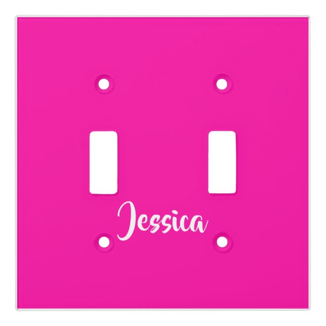 Cute pink solid plain light switch cover (Front)