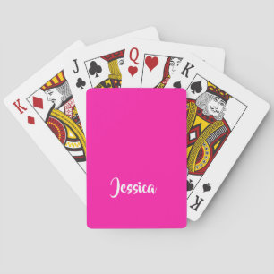 Cute pink solid plain poker cards
