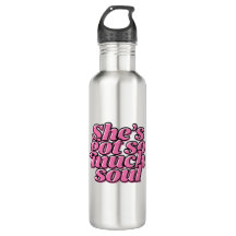 Cute Pink Soulful Water Bottle