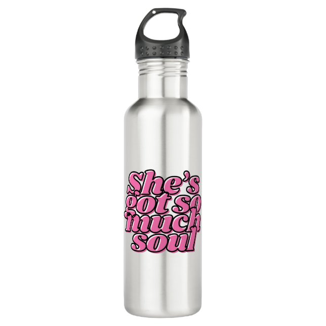 Cute Pink Soulful Water Bottle (Front)
