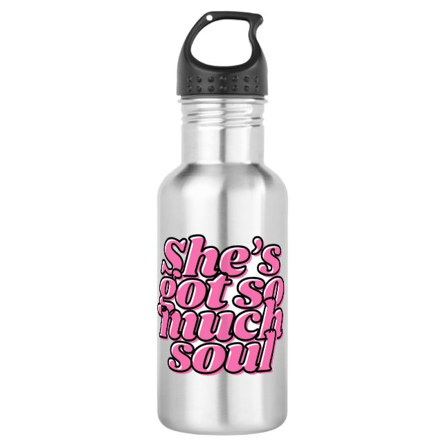 Cute Pink Soulful Water Bottle (Front)
