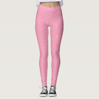 Cute Pink Sparkling Leggings