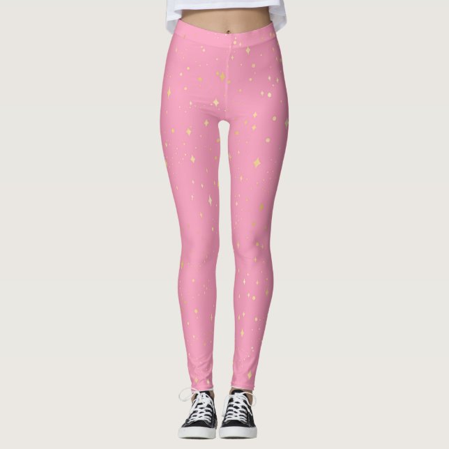 Cute Pink Sparkling Leggings (Front)