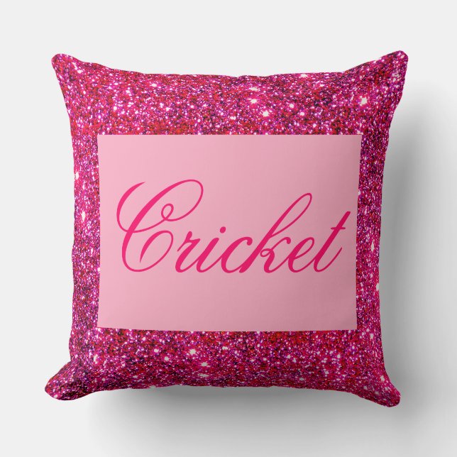 Cute Pink Sparkly Girly Glittery Sparkling Pillows (Front)
