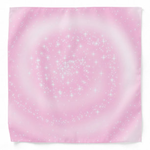 Cute Pink Sparkly Starry Spiral Bandana