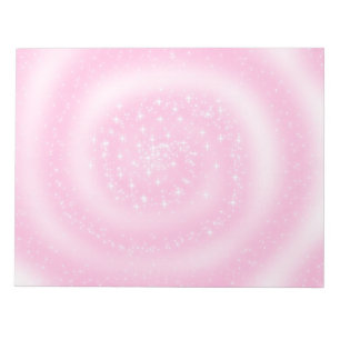 Cute Pink Sparkly Starry Spiral Notepad