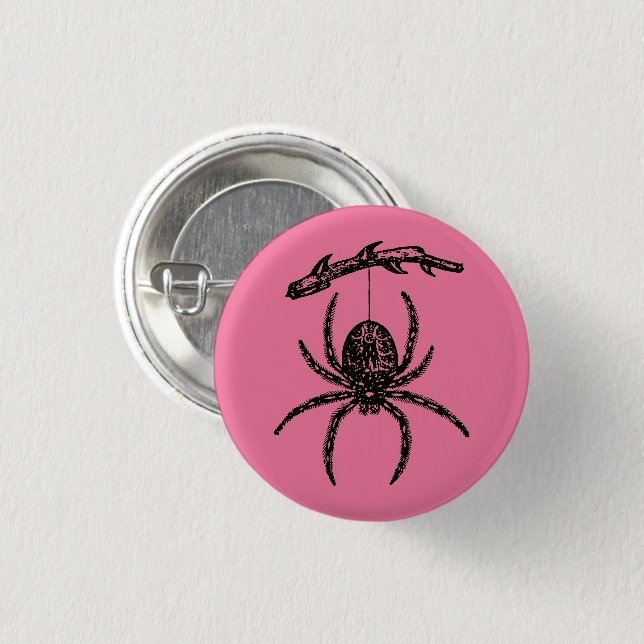 Cute Pink Spider Button (Front & Back)