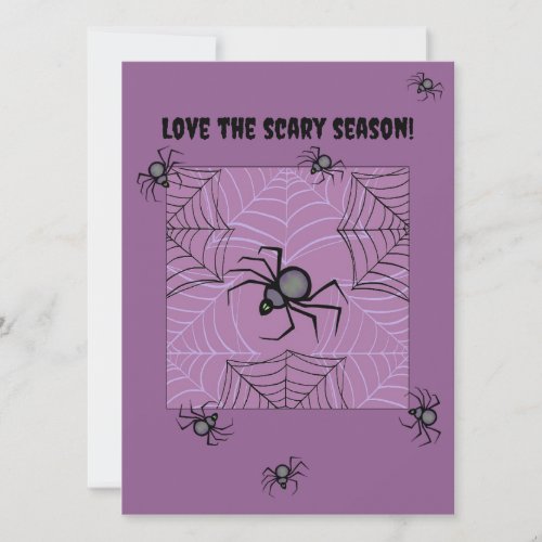 Cute Pink spider spooky spider web  Halloween Card