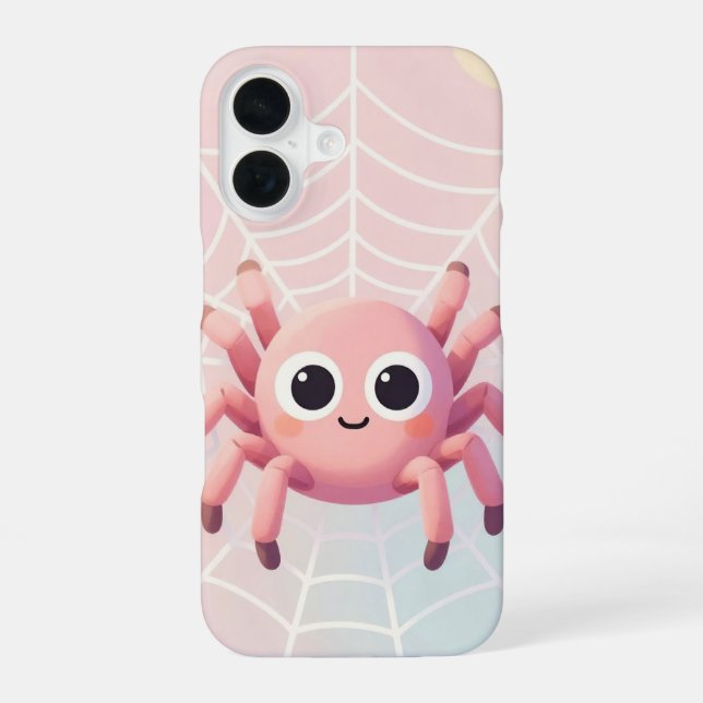 Cute Pink Spider Web Phone Case (Back)