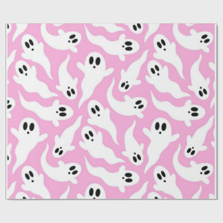 Cute Pink Spooky Ghost Wrapping Paper