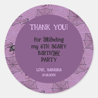 Cute Pink spooky spider Halloween Birthday Sticker