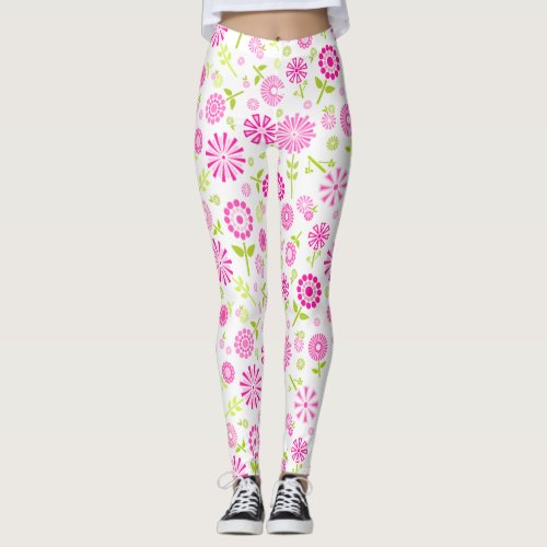 Cute pink spring flowers wallet leggings