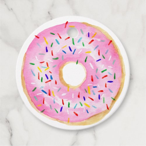 Cute Pink Sprinkle Donut Baby Shower Thank You Favor Tags