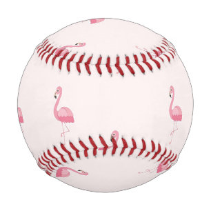 Cute pink standing flamingo baseball