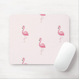 Cute pink standing flamingo mouse pad