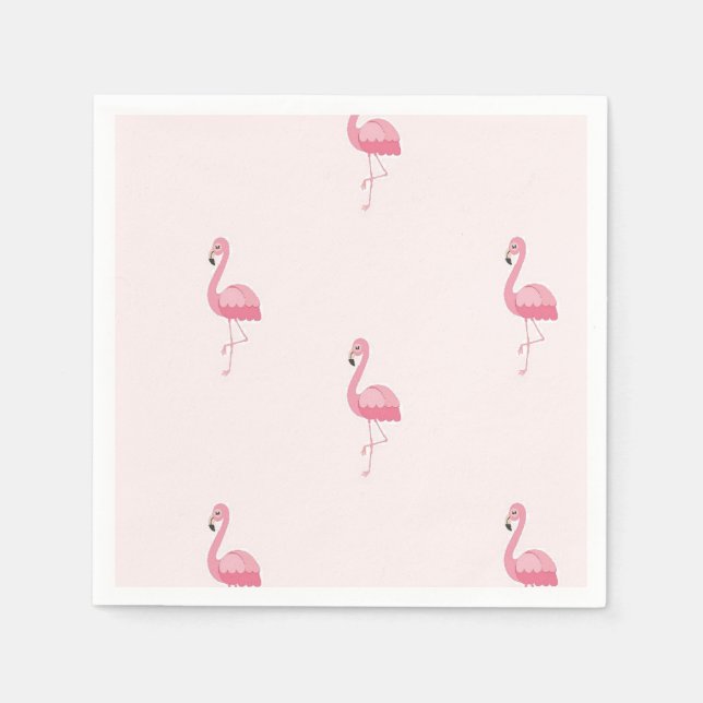 Cute pink standing flamingo napkins (Front)