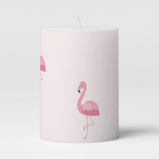 Cute pink standing flamingo