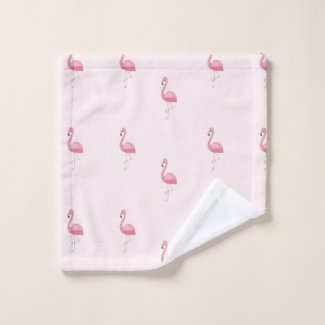 Cute pink standing flamingo