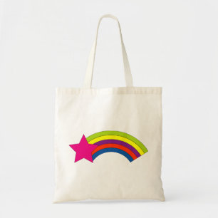 Cute Pink Star Colorful Rainbow Tote Bag
