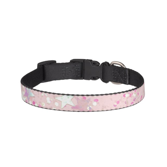 Cute pink Star  Pet Collar (Front)