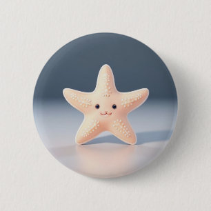Cute Pink Starfish Button