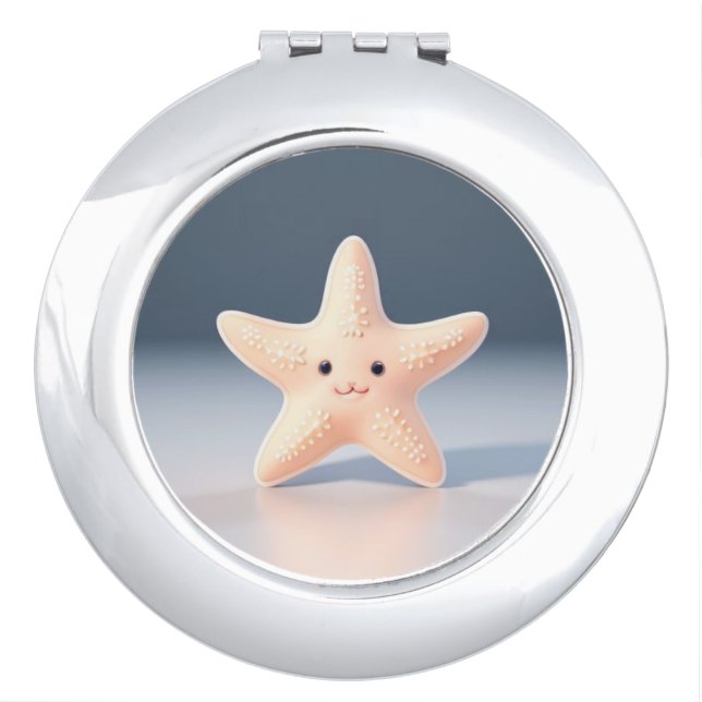 Cute Pink Starfish Compact Mirror (Front)