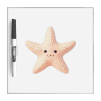 Cute Pink Starfish Dry Erase Board